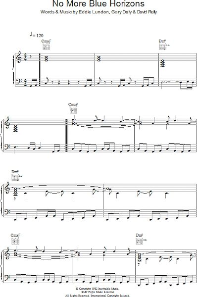No More Blue Horizons - Piano/Vocal/Guitar, New, Main