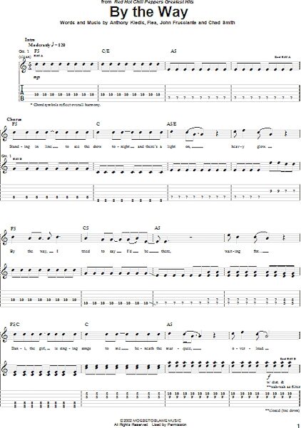 By The Way - Guitar TAB, New, Main
