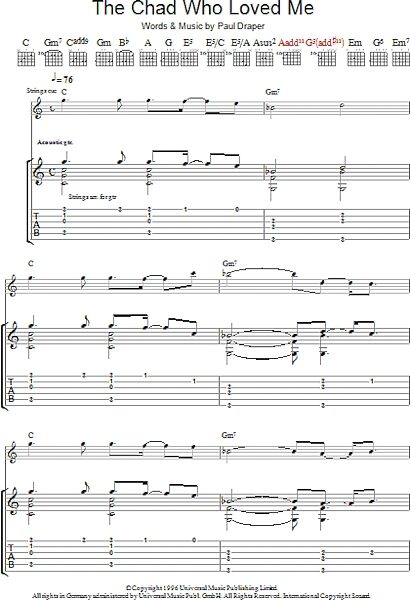 The Chad Who Loved Me - Guitar TAB, New, Main