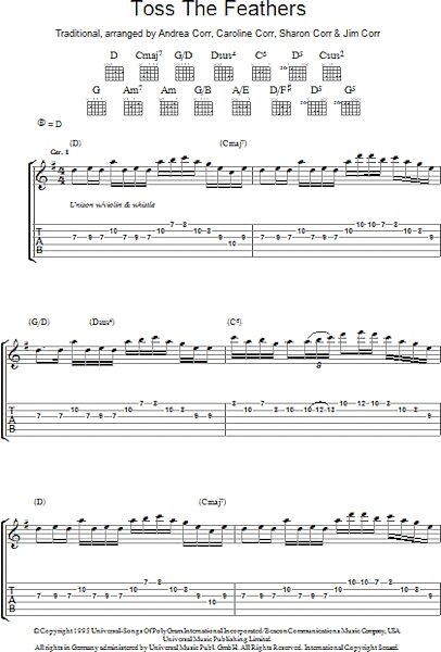 Toss The Feathers - Guitar TAB, New, Main