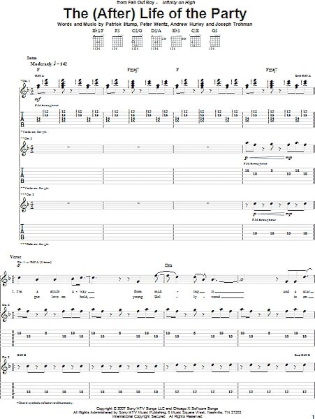 The (After) Life Of The Party - Guitar TAB, New, Main