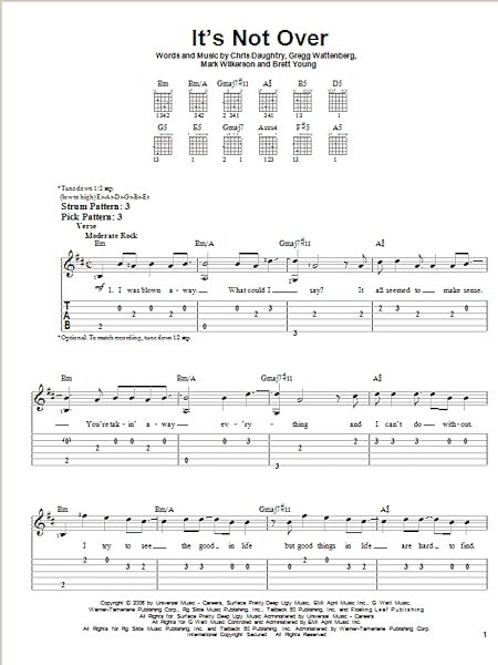 It's Not Over - Easy Guitar with TAB, New, Main