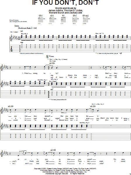 If You Don't, Don't - Guitar TAB, New, Main