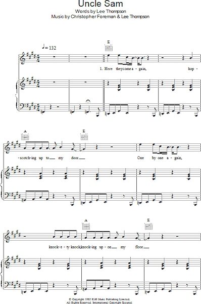 Uncle Sam - Piano/Vocal/Guitar, New, Main