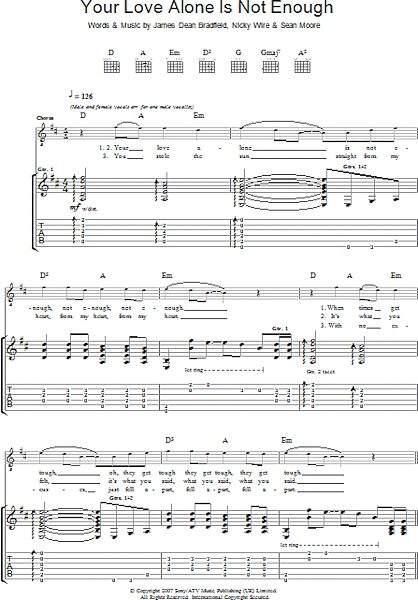 Your Love Alone Is Not Enough - Guitar TAB, New, Main