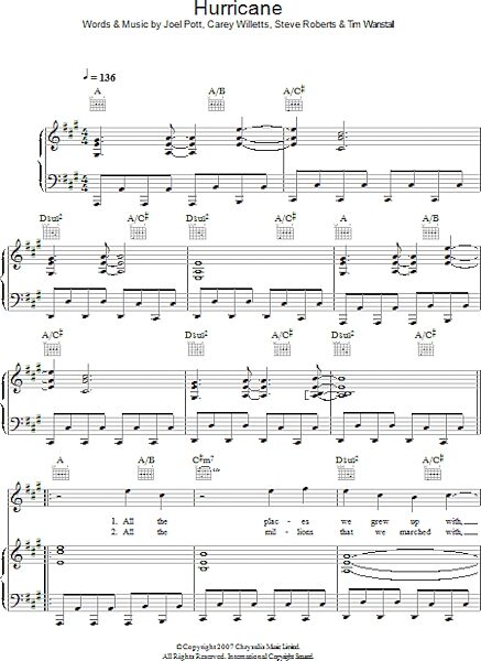 Hurricane - Piano/Vocal/Guitar, New, Main