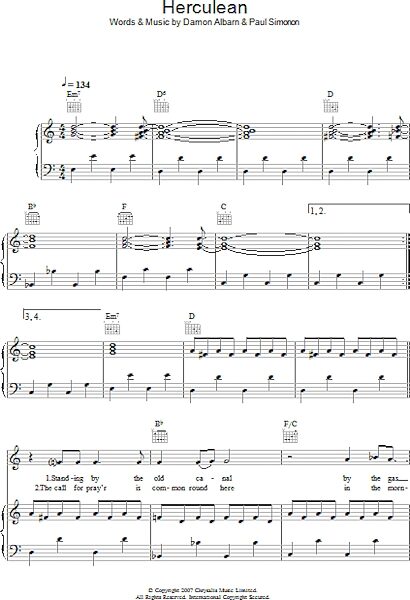 Herculean - Piano/Vocal/Guitar, New, Main