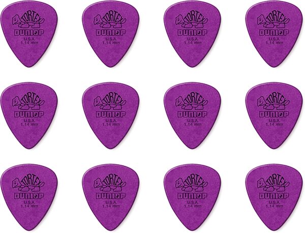 Dunlop Tortex Standard Picks (12-Pack), Purple, 1.14 millimeter, Main