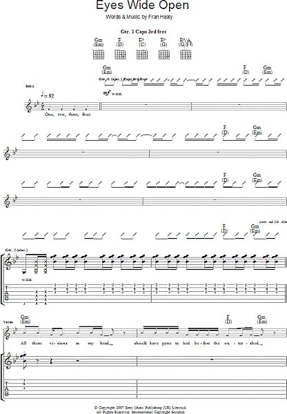 Eyes Wide Open - Guitar TAB, New, Main