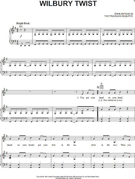 Wilbury Twist - Piano/Vocal/Guitar, New, Main