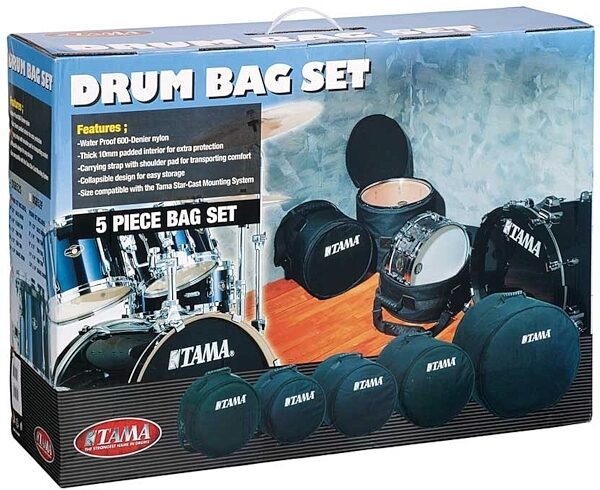 Tama DSB52KS 5-Piece Accell Padded Drum Bags, Package