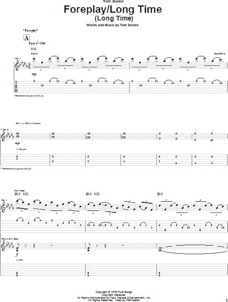 Foreplay/Long Time (Long Time) - Guitar TAB, New, Main