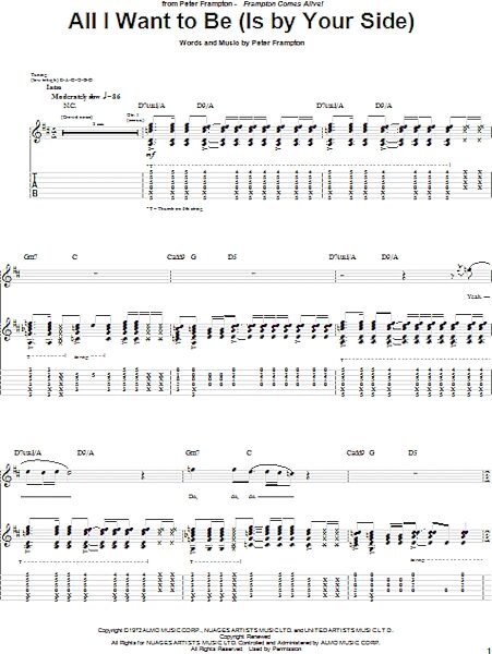 All I Want To Be (Is By Your Side) - Guitar TAB, New, Main