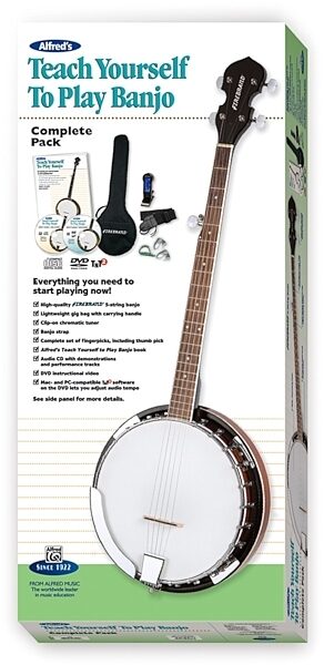 Alfred's Teach Yourself to Play Banjo Complete Starter Package, Front