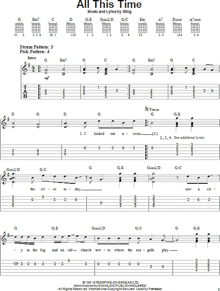 All This Time - Easy Guitar with TAB, New, Main