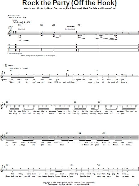 Rock The Party (Off The Hook) - Guitar TAB, New, Main