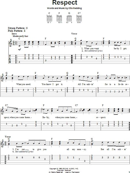Respect - Easy Guitar with TAB, New, Main
