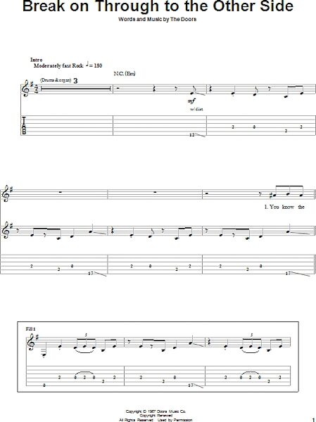 Break On Through To The Other Side - Guitar Tab Play-Along, New, Main