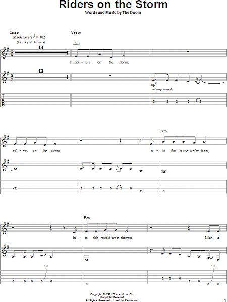 Riders On The Storm - Guitar Tab Play-Along, New, Main