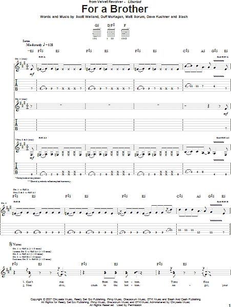 For A Brother - Guitar TAB, New, Main