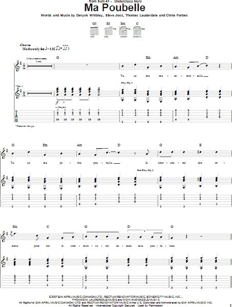 Ma Poubelle - Guitar TAB, New, Main