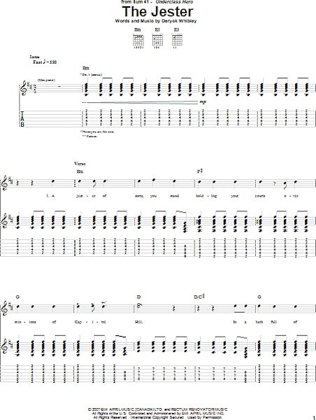 The Jester - Guitar TAB, New, Main