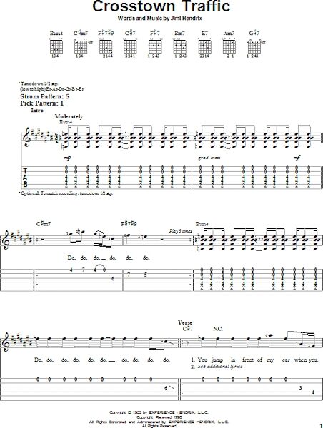 Crosstown Traffic - Easy Guitar with TAB, New, Main