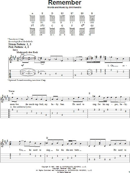Remember - Easy Guitar with TAB, New, Main