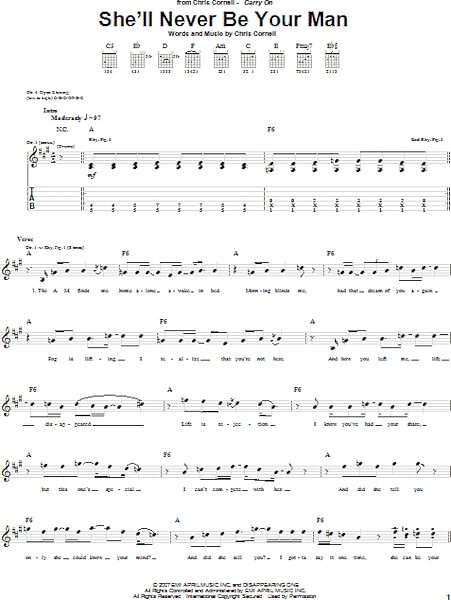 She'll Never Be Your Man - Guitar TAB, New, Main