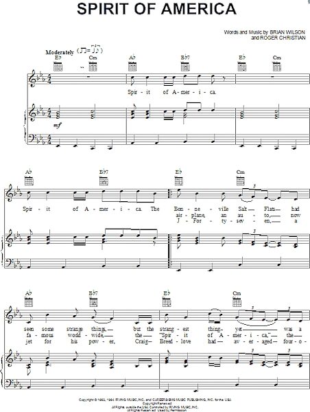 Spirit Of America - Piano/Vocal/Guitar, New, Main