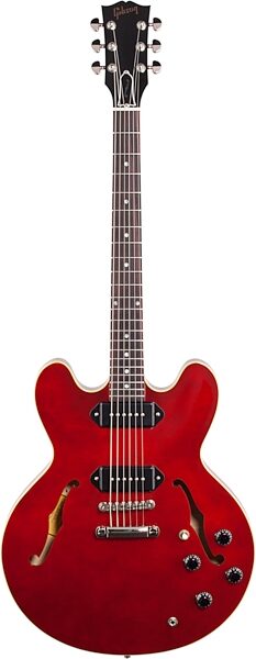 Gibson 2019 ES-335 P-90 Dot Semi-Hollowbody Electric Guitar (with Case), Action Position Back