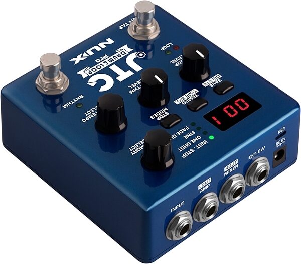 NUX JTC Pro Drum and Loop Pedal, Angled Back