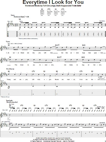 Everytime I Look For You - Guitar TAB, New, Main