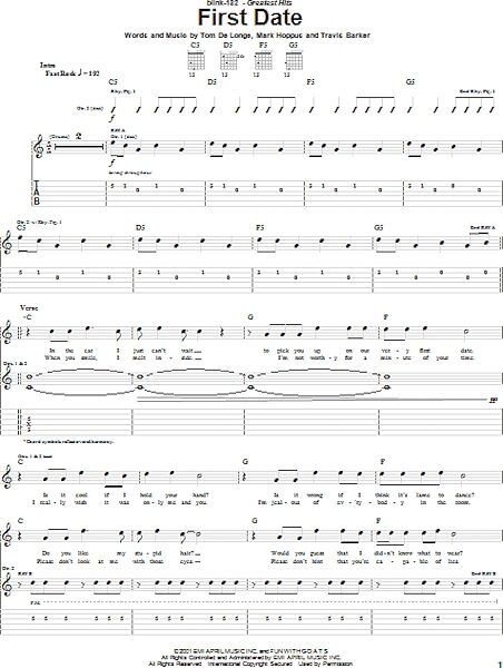First Date - Guitar TAB, New, Main
