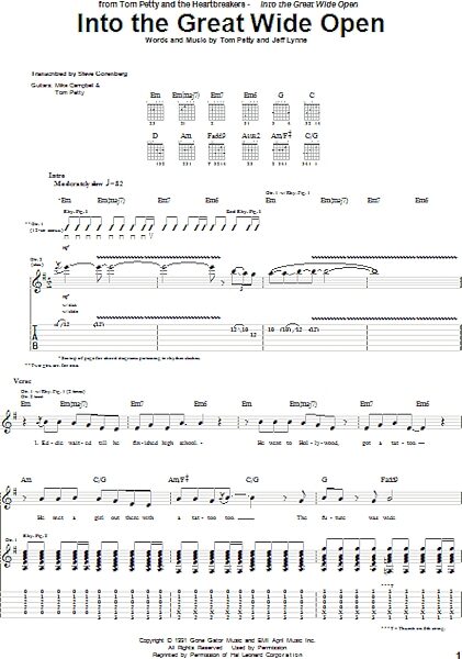 Into The Great Wide Open - Guitar TAB, New, Main