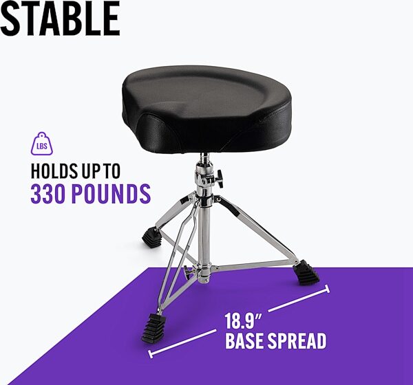 On-Stage MDT4 Heavy-Duty Drum Throne, New, Angled Front