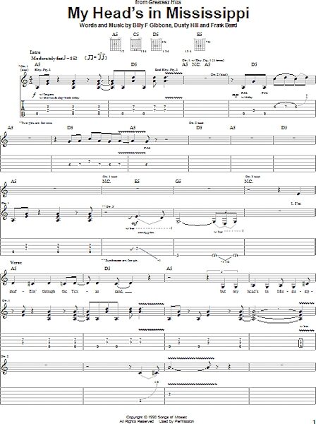My Head's In Mississippi - Guitar TAB, New, Main