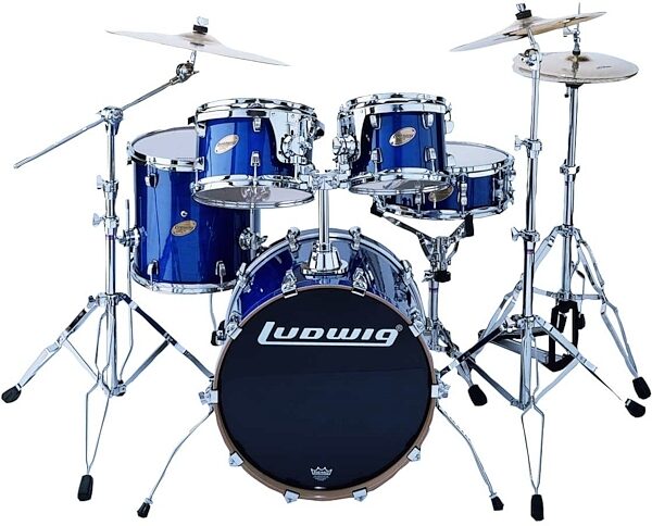 Ludwig LC315E Accent 5-Piece CS Custom Elite Fusion Drum Kit, Blue