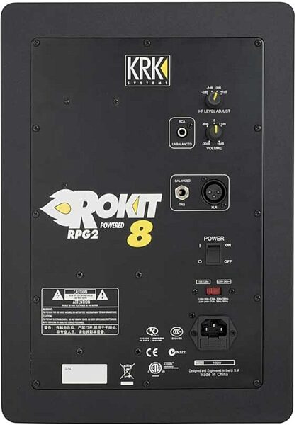 KRK RP8G2 Rokit G2 Powered 2-Way Active Monitor, Rear
