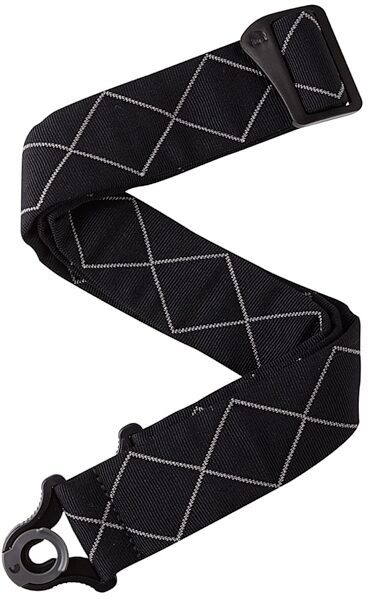 D'Addario Auto-Lock Guitar Strap, Black Padded Diamonds, main