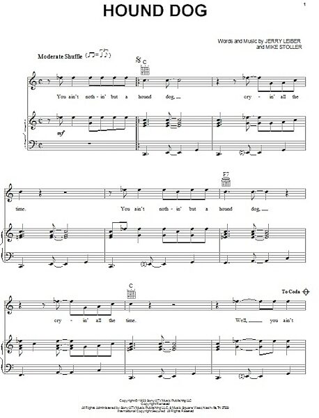 Hound Dog - Piano/Vocal/Guitar, New, Main