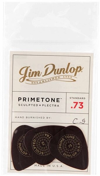 Dunlop Primetone Standard Sculpted Plectra Guitar Picks, 0.73 millimeter, 511P.73, 3-Pack, Main