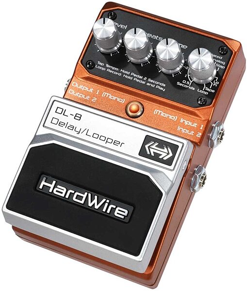 HardWire DL8 Delay/Looper Pedal, Angle