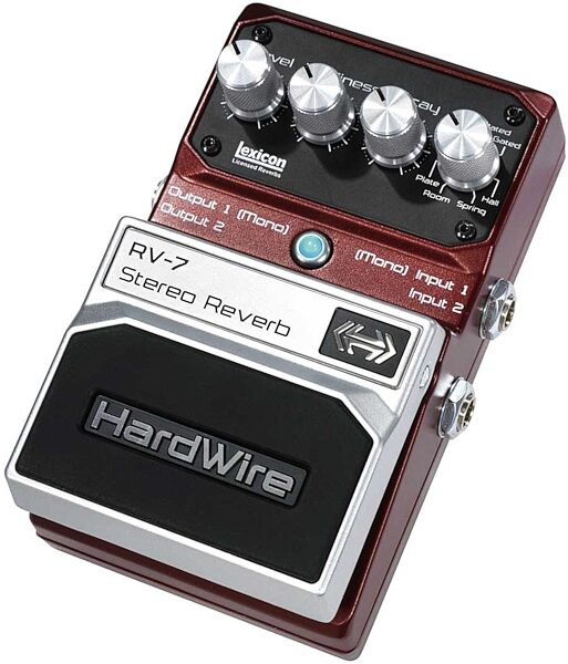 HardWire RV-7 Stereo Reverb Pedal, Angle