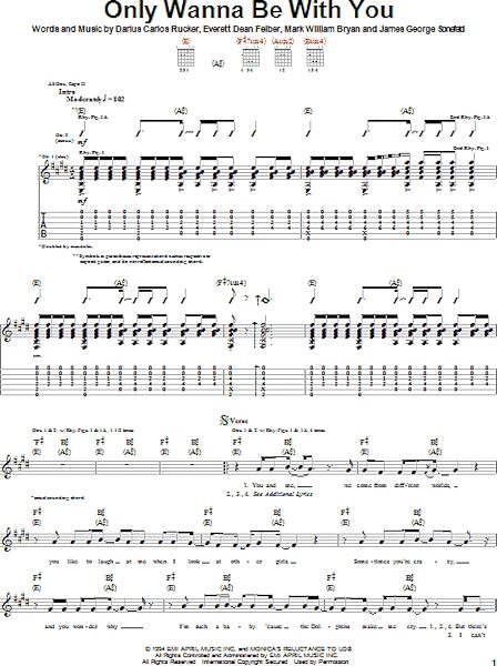 Only Wanna Be With You - Guitar TAB, New, Main