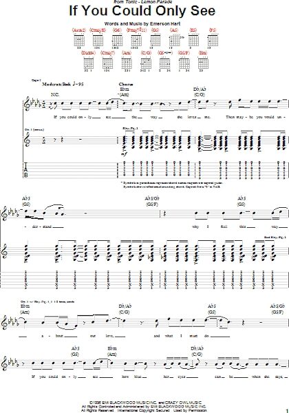 If You Could Only See - Guitar TAB, New, Main