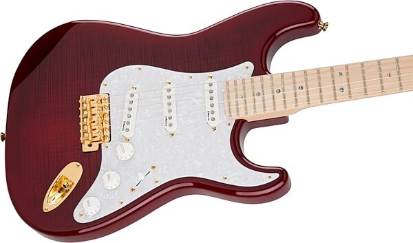 Fender Richie Kotzen Stratocaster Electric Guitar, Maple Fingerboard (with Gig Bag), Transparent Red Burst, Action Position Back