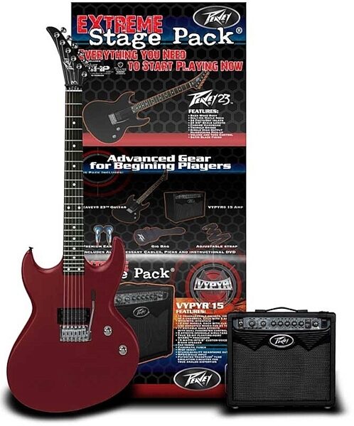 Peavey Vypyr Stage Electric Guitar Package, Satin Blood Red