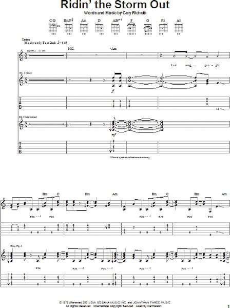 Ridin' The Storm Out - Guitar TAB, New, Main