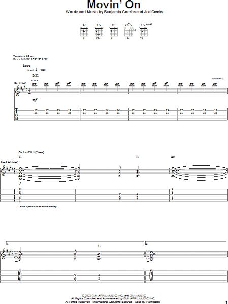 Movin' On - Guitar TAB, New, Main